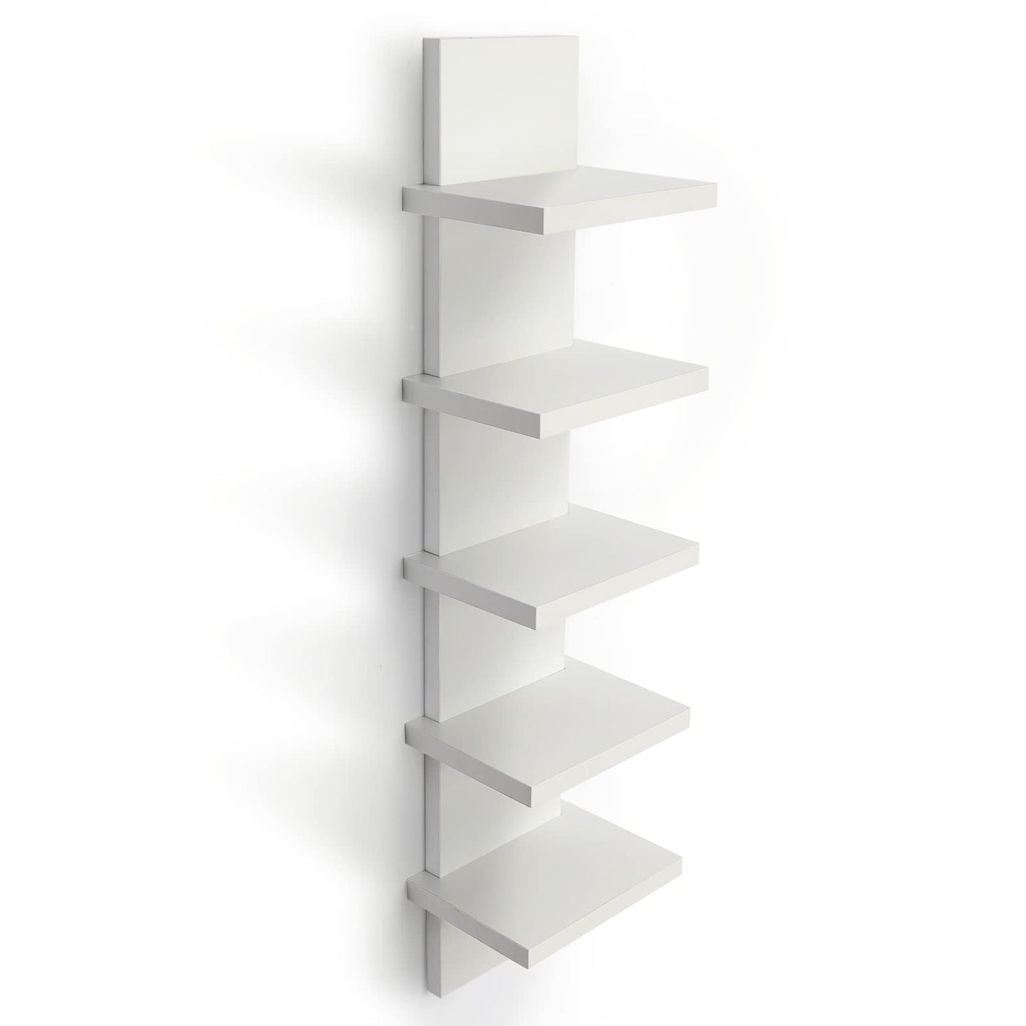 Vertical 5-Tier Wall Shelf Floating Storage Organizer for Bedroom & Living Room