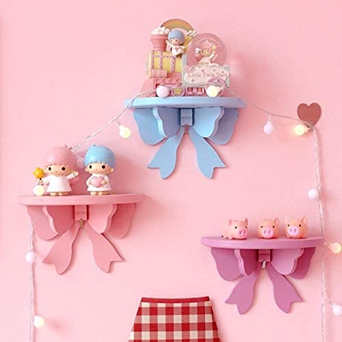 Kawaii Wood Floating Shelf Pink Room Decor