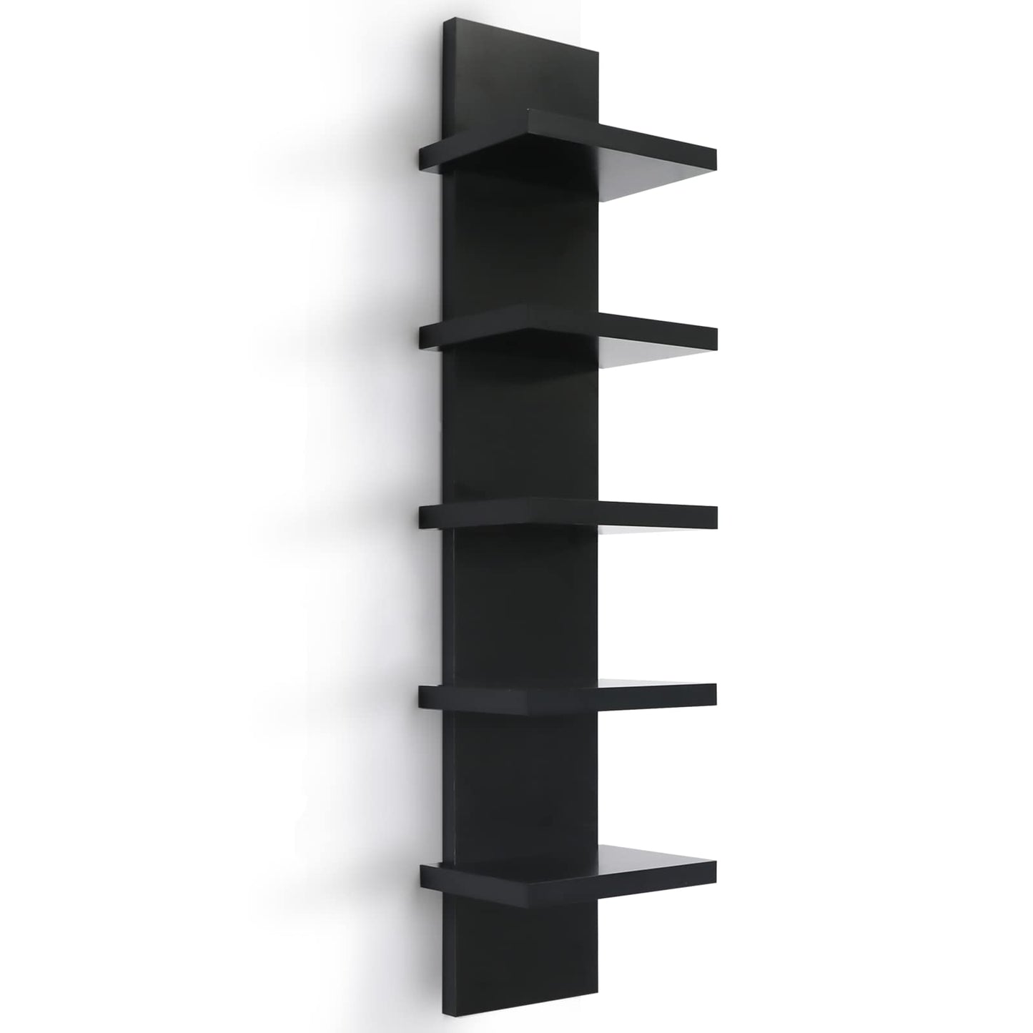 Vertical 5-Tier Wall Shelf Floating Storage Organizer for Bedroom & Living Room