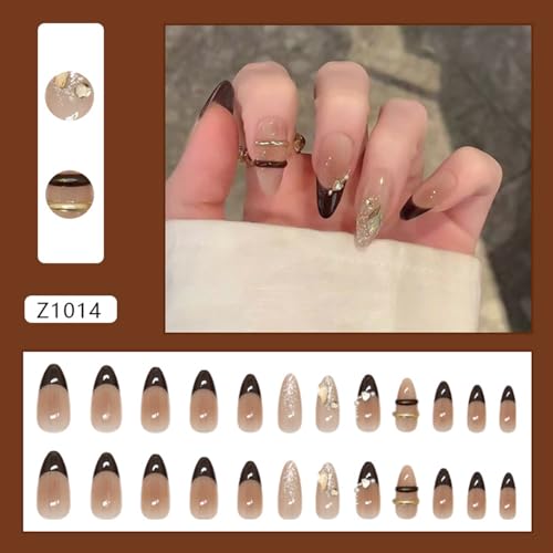 Press on Nails Ballerina Rhinestones Fake Nails Extra Long Stiletto Acrylic Nails Glossy Artificial Glue on Nails for Women