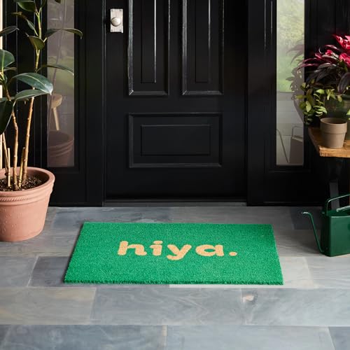 Hiya Painted Welcome Door Mat - Heavyweight Non-Slip Mat, 24"x36"