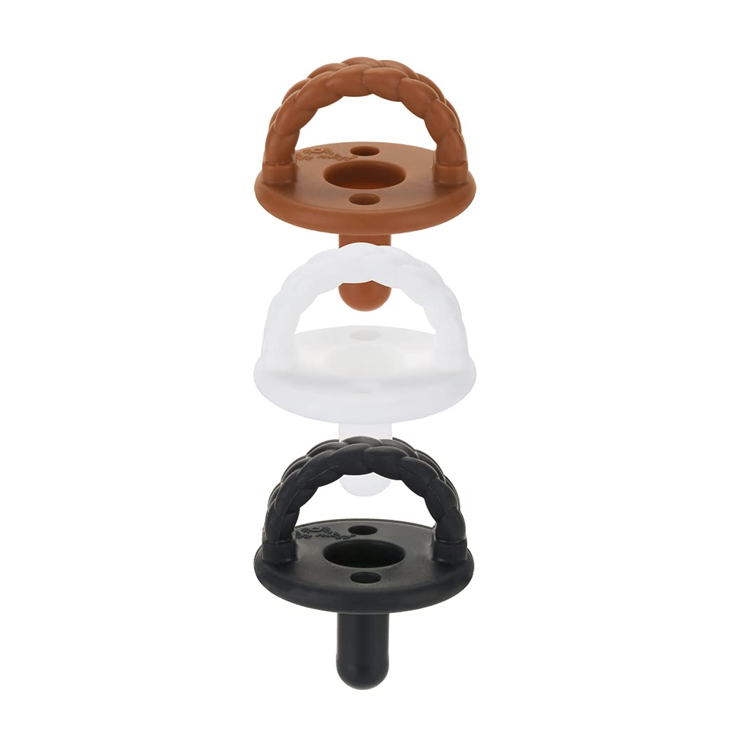 Silicone Pacifiers for Newborn - Sweetie Soother Pacifiers Feature Collapsible Handle & Two Air Holes for Added Safety