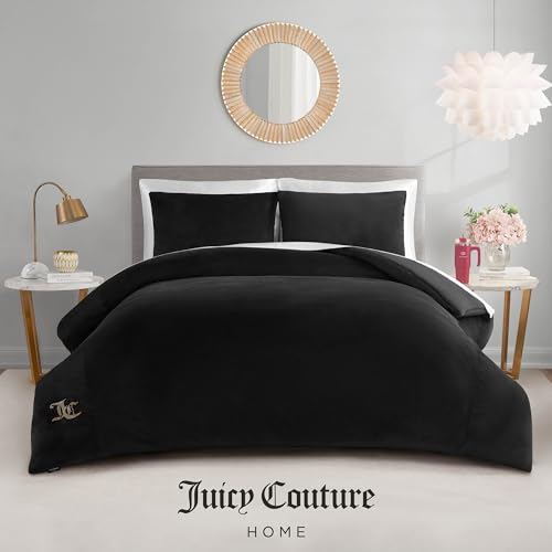 Juicy Couture Solid Velour 3-Piece King Comforter Set – Luxurious Bedding Ensemble