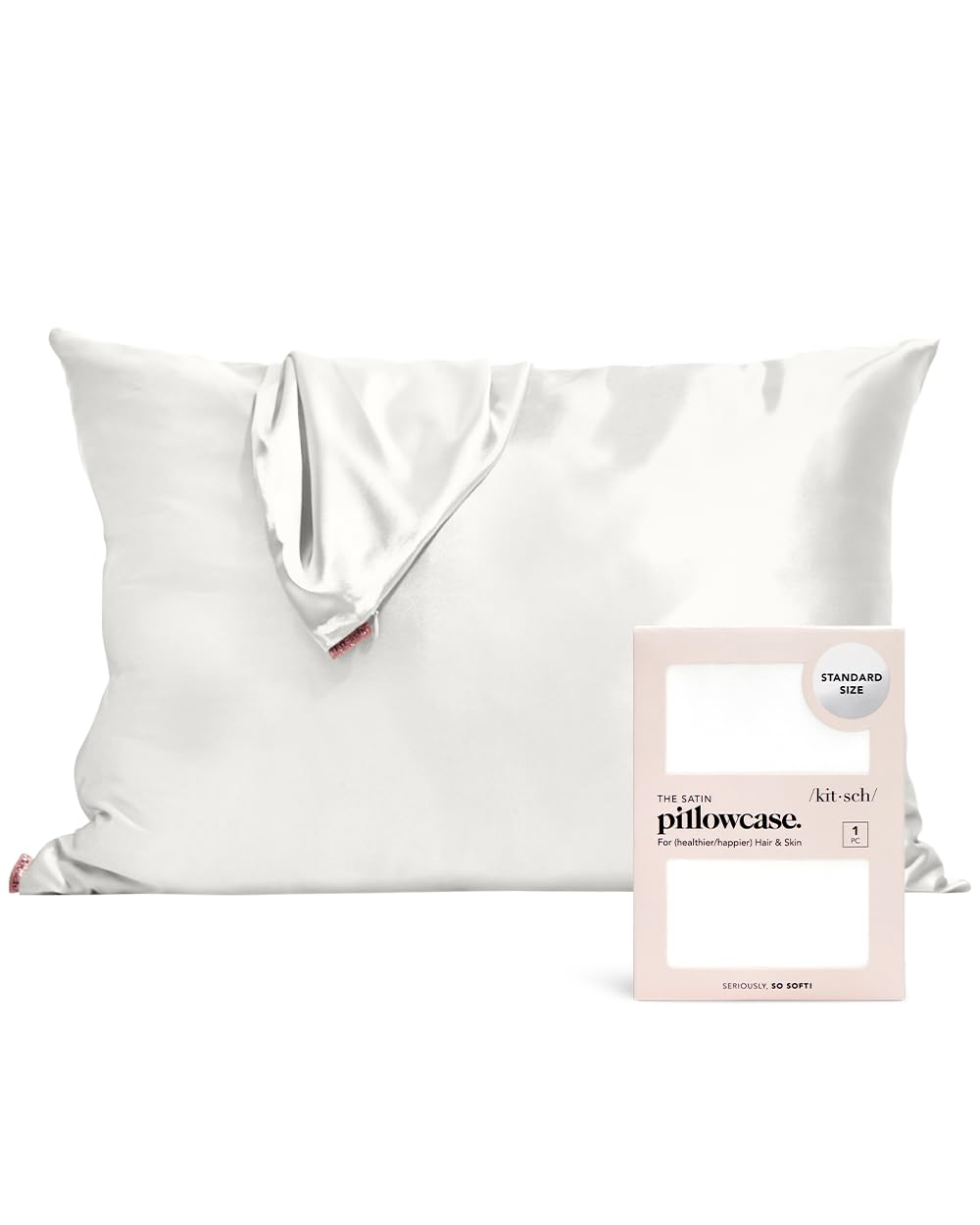 Satin Pillowcase with Zipper Standard Size 19"x26"