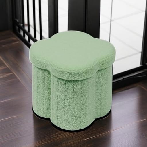 Flower-Shaped Storage Ottoman – Boucle Footstool & Seat for Living Room & Dorm