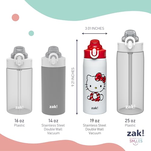 Sanrio Water Bottle, 19 oz Vacuum Insulated Stainless Steel with Locking Spout Cover, Built-In Carrying Loop, Leak-Proof Design