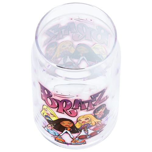 Sanrio Glass Jar Tumbler with Bamboo Lid and Glass Straw, 16 Ounces