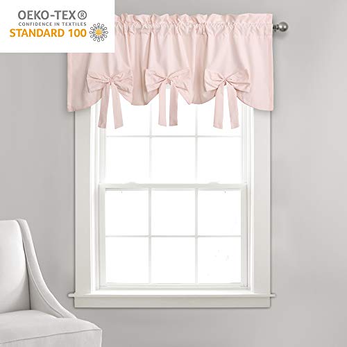 Lush Decor Melody Bow Window Curtain Valance, 18" x 52" + 2"