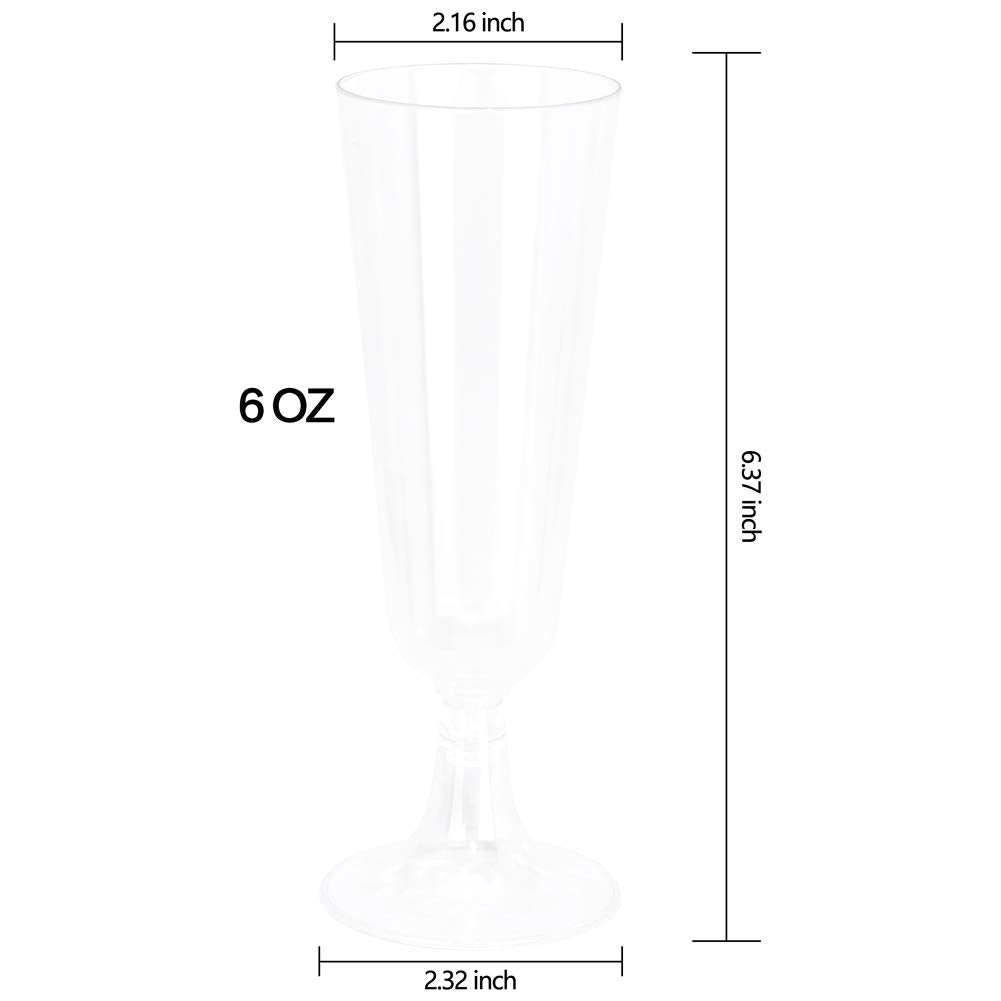 Plastic Champagne Flutes Disposable Glasses