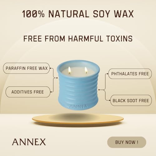 Scented Luxury Candles in Handmade Ceramic Jars, Soy Wax