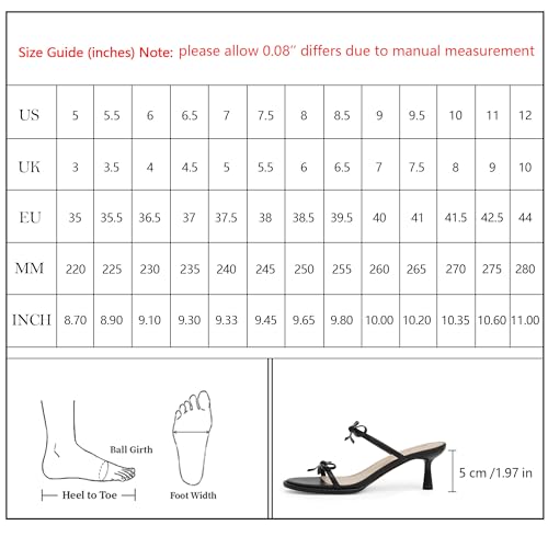 Two Strap Bow Tie Kitten Heel Sandals for Women Rounded Open Toe