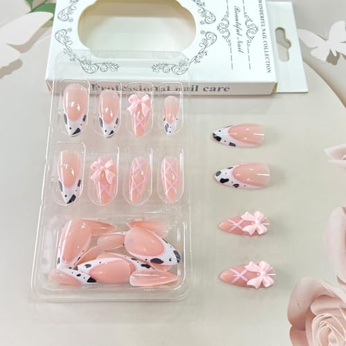 Press on Nails Ballerina Rhinestones Fake Nails Extra Long Stiletto Acrylic Nails Glossy Artificial Glue on Nails for Women