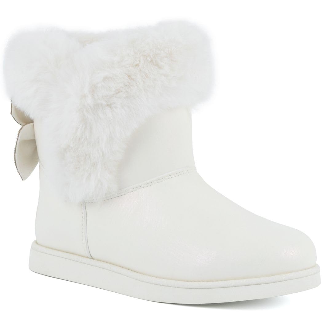 Juicy Couture Women's Slip-On Winter Snow Boots – Warm, Insulated Fashion Booties with Faux Fur Lining