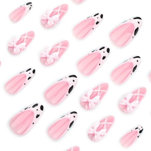 Press on Nails Ballerina Rhinestones Fake Nails Extra Long Stiletto Acrylic Nails Glossy Artificial Glue on Nails for Women