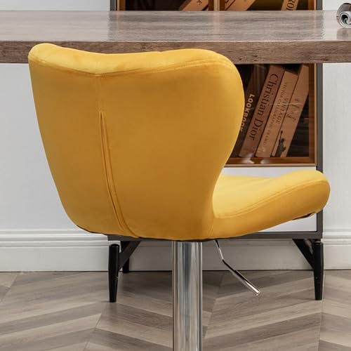 Velvet Adjustable Swivel Barstools, Set of 2