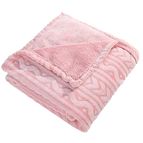 Flannel Fluffy Fuzzy Toddler Blanket, Warm and Lightweight Reversible Stripes Design