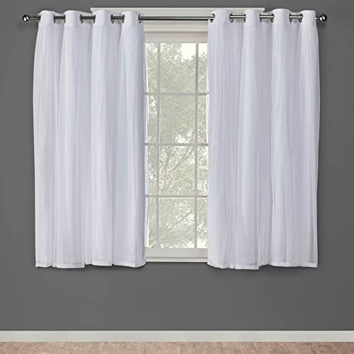 Exclusive Home Catarina Layered Solid Room Darkening Blackout and Sheer Grommet Curtain Panel