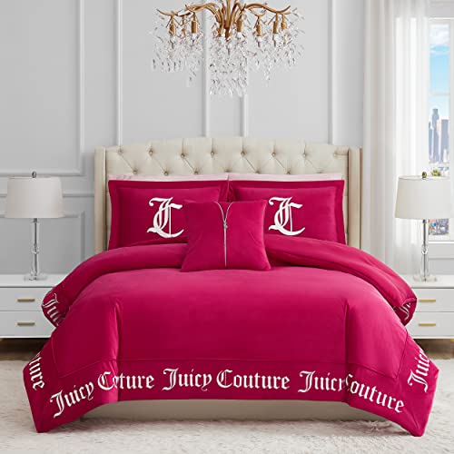 Juicy Couture - Decorative Accent Pillow, Velvet Rhinestone Crown, Premium Reversible Throw Pillow