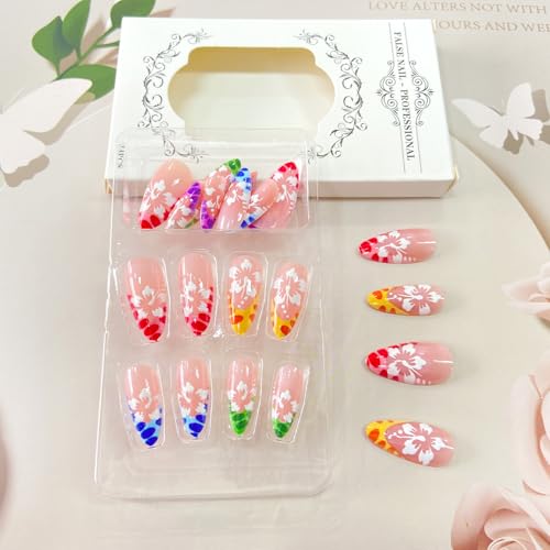 Press on Nails Ballerina Rhinestones Fake Nails Extra Long Stiletto Acrylic Nails Glossy Artificial Glue on Nails for Women