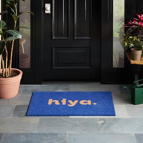 Hiya Painted Welcome Door Mat - Heavyweight Non-Slip Mat, 24"x36"