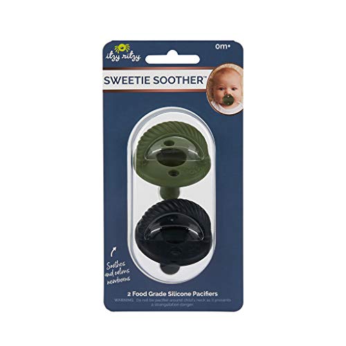 Silicone Pacifiers for Newborn - Sweetie Soother Pacifiers Feature Collapsible Handle & Two Air Holes for Added Safety