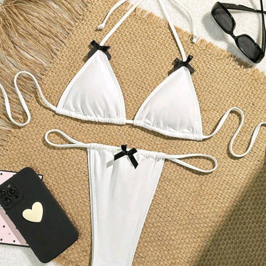 Cute Simple Women's Swimsuit Bow