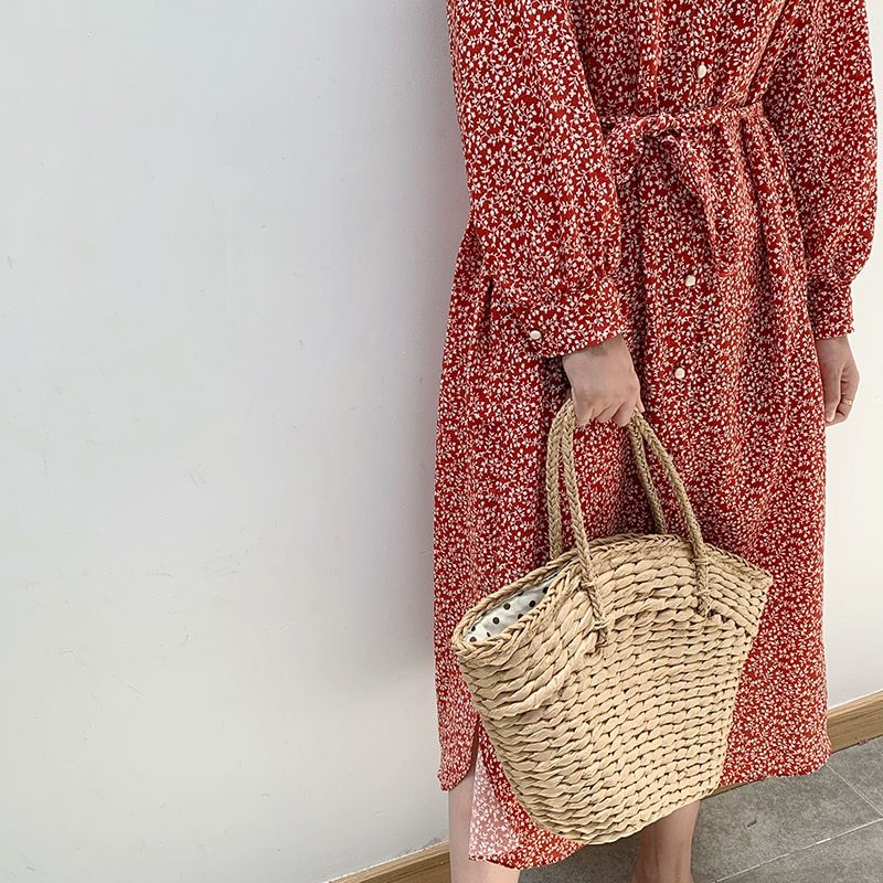 Fashion Rattan Women Handbags Wicker Lady Bag