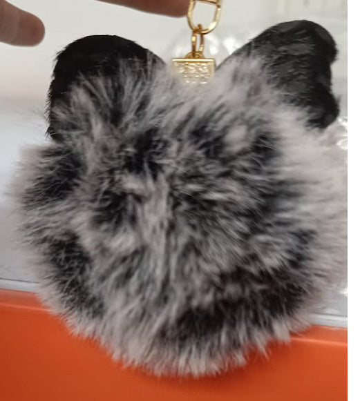 Fashion Fluffy Ball & Bow Keychain