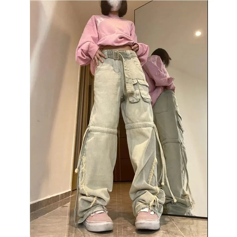 High-waisted Loose Work Jeans For Women