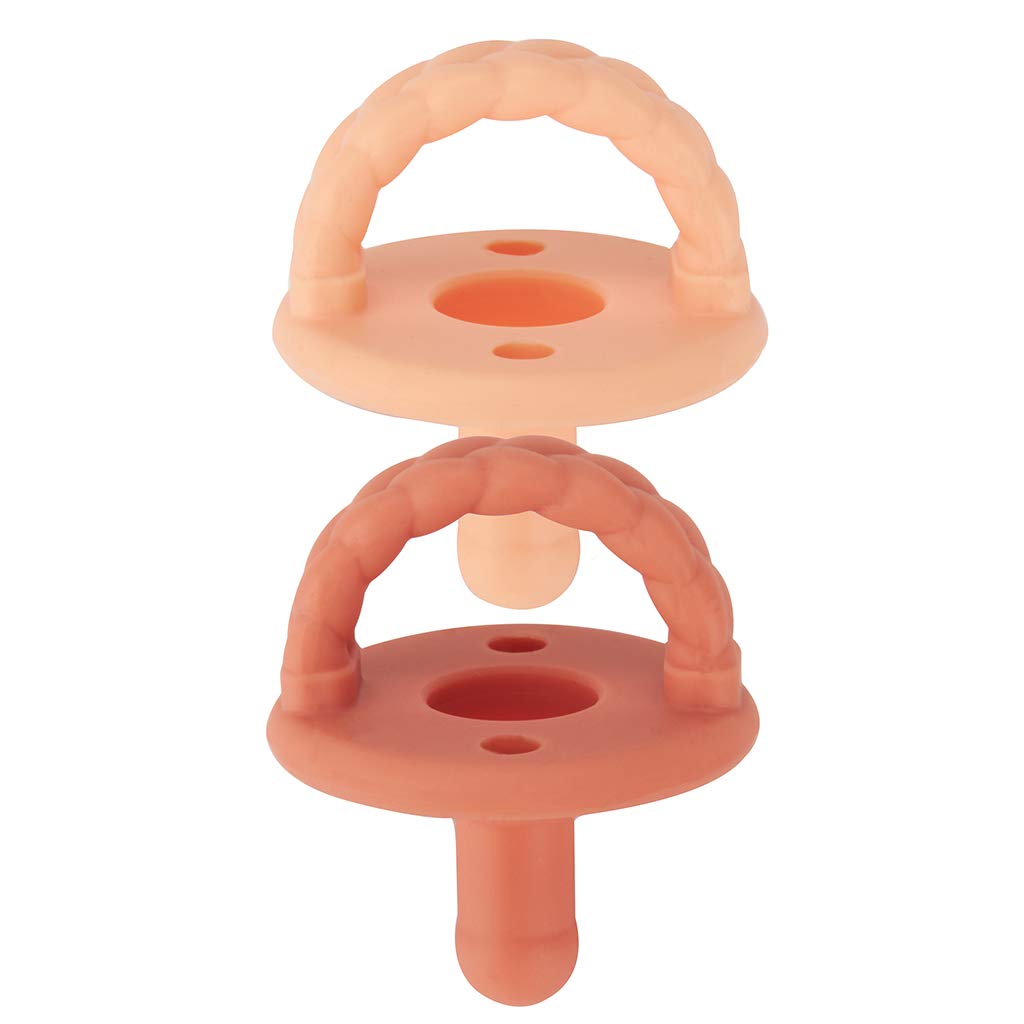 Silicone Pacifiers for Newborn - Sweetie Soother Pacifiers Feature Collapsible Handle & Two Air Holes for Added Safety