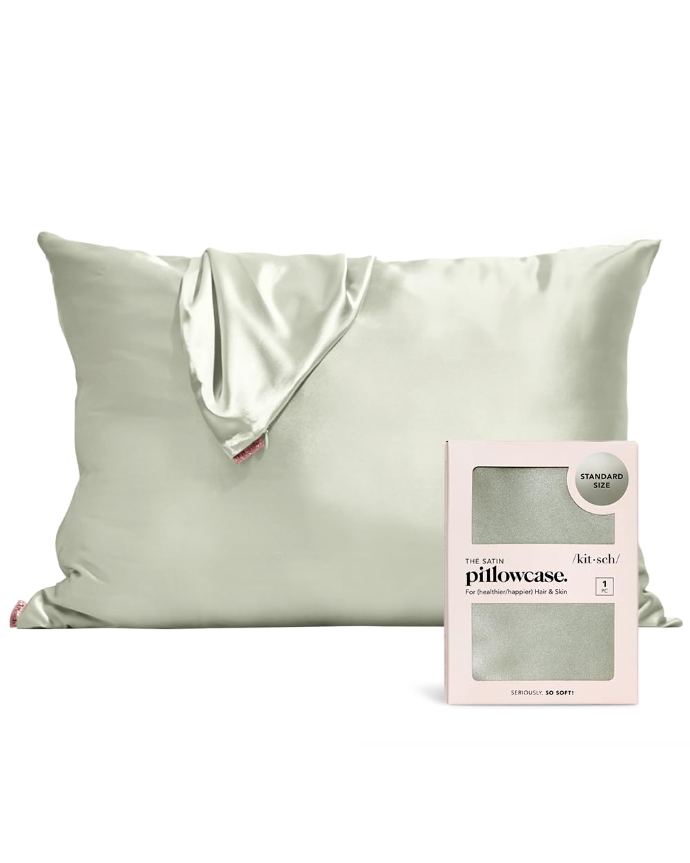 Satin Pillowcase with Zipper Standard Size 19"x26"