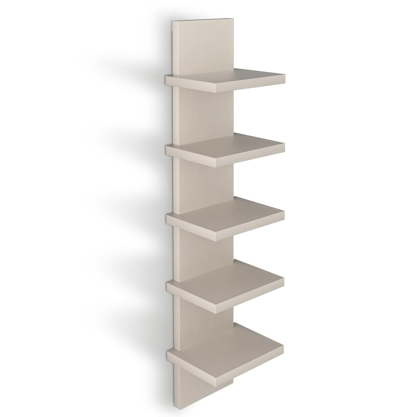 Vertical 5-Tier Wall Shelf Floating Storage Organizer for Bedroom & Living Room