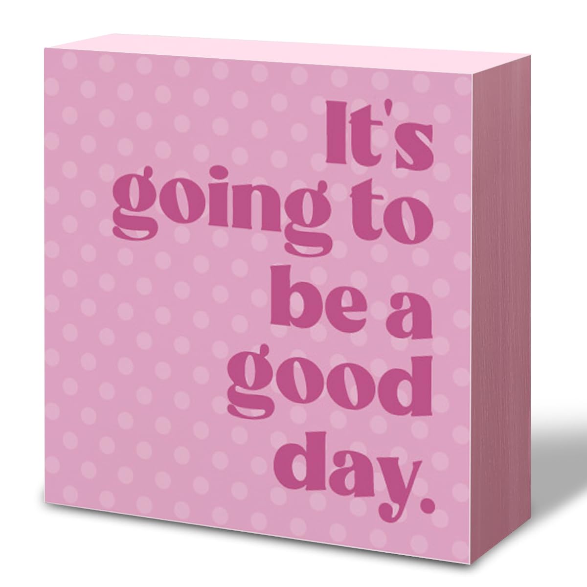 Pink Trend Wooden Block Sign Decor