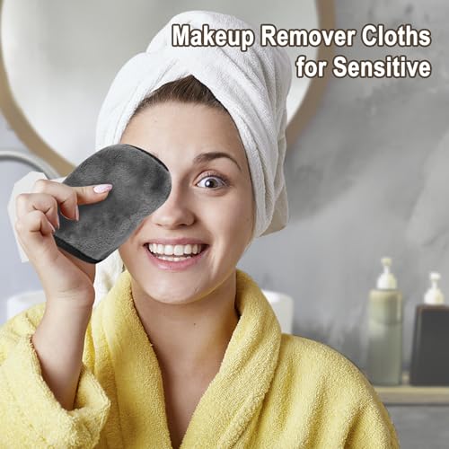 Gentle Soft Reusable Makeup Remover Pads - Washable Microfiber Removal Face Wash Cloths