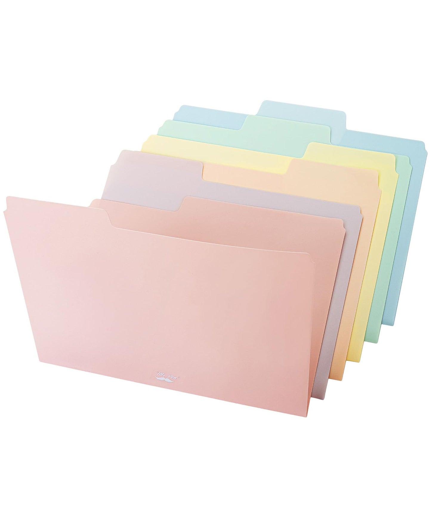 Pastel Colored Poly File Folders, 1/3 Cut Tab, 6 Pack, Letter Size, File Folders