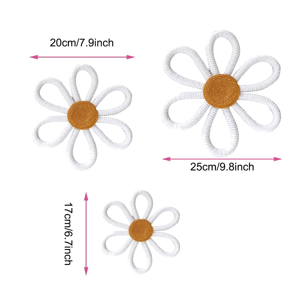 Daisy Flower Butterfly Wall Hanging Pendant 3 PCS