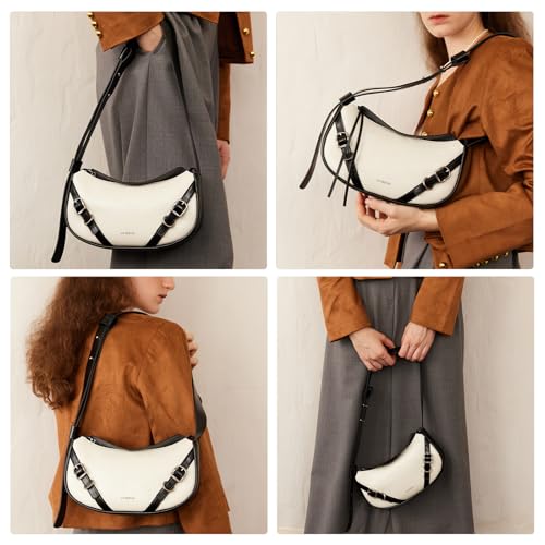 Small Shoulder Purse Leather Crossbody Bag - Adjustable Straps