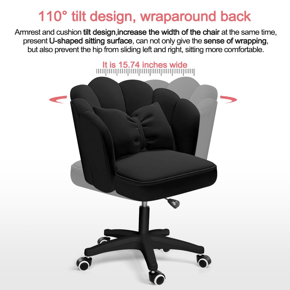 Cute Petal Desk Chair, Modern Fabric Home Butterfly Height Adjustable Chair