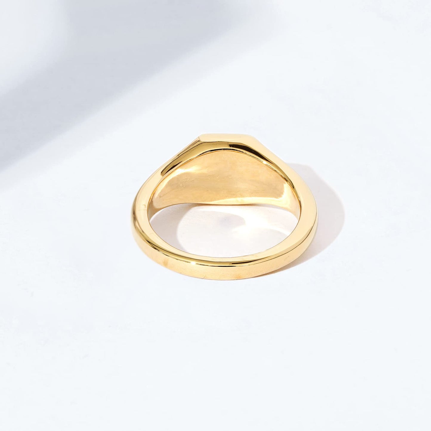 Plated 14K Sterling Silver Round Signet Ring