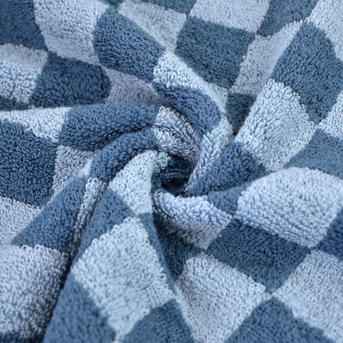 Checkered Soft Cotton Hand Towels 4 Pack Lightweight Absorbent Towels 29x13 Inches