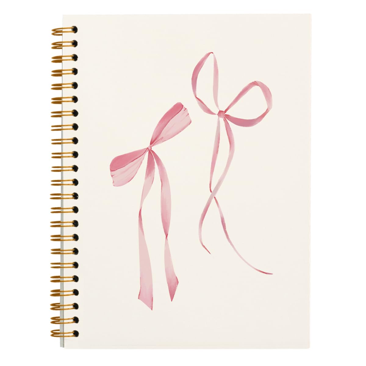 Coquette Pink Bow Notebook Journal, Pink Aesthetic Notebook Hardcover Spiral Notebook 5.5x8.3