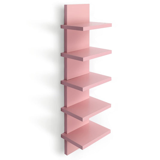 Vertical 5-Tier Wall Shelf Floating Storage Organizer for Bedroom & Living Room