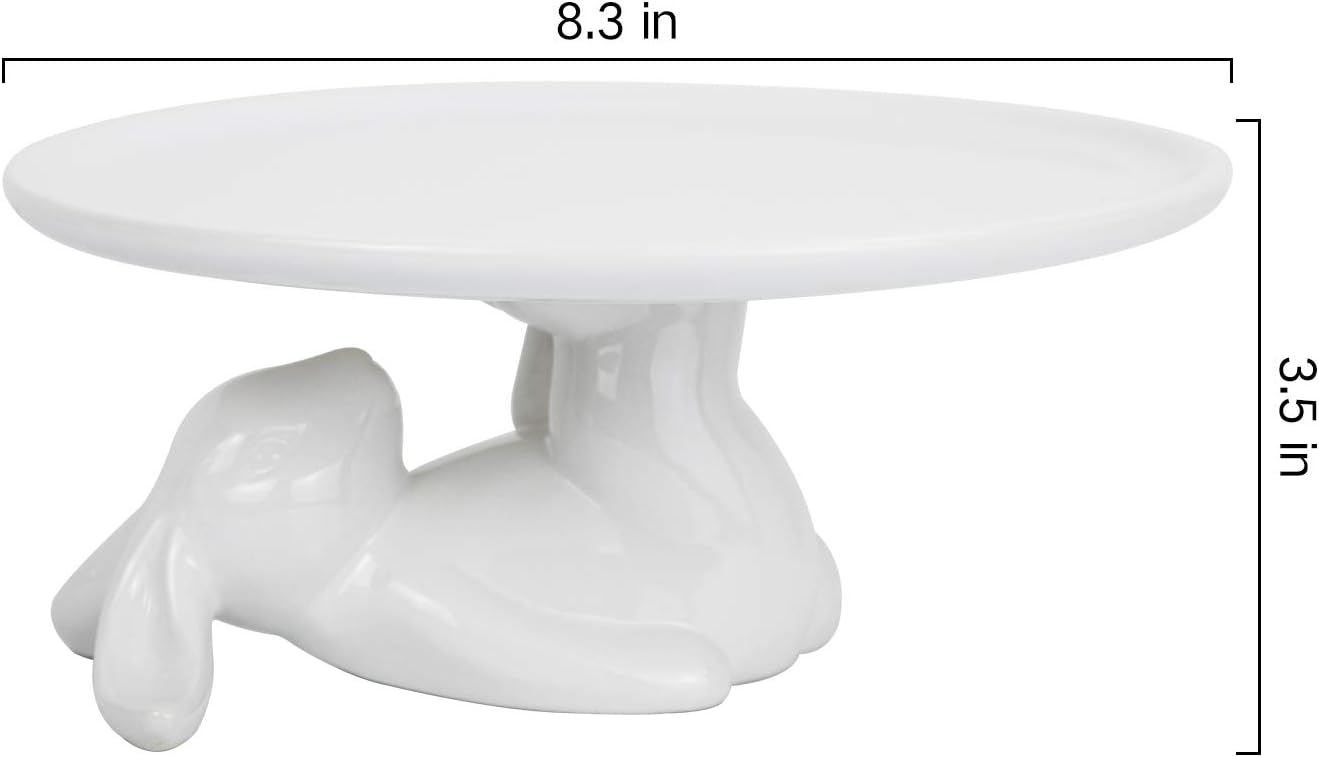 Cupcake Stand, Easter Decorations, Ceramic Dessert Plate 8.3 Inch White