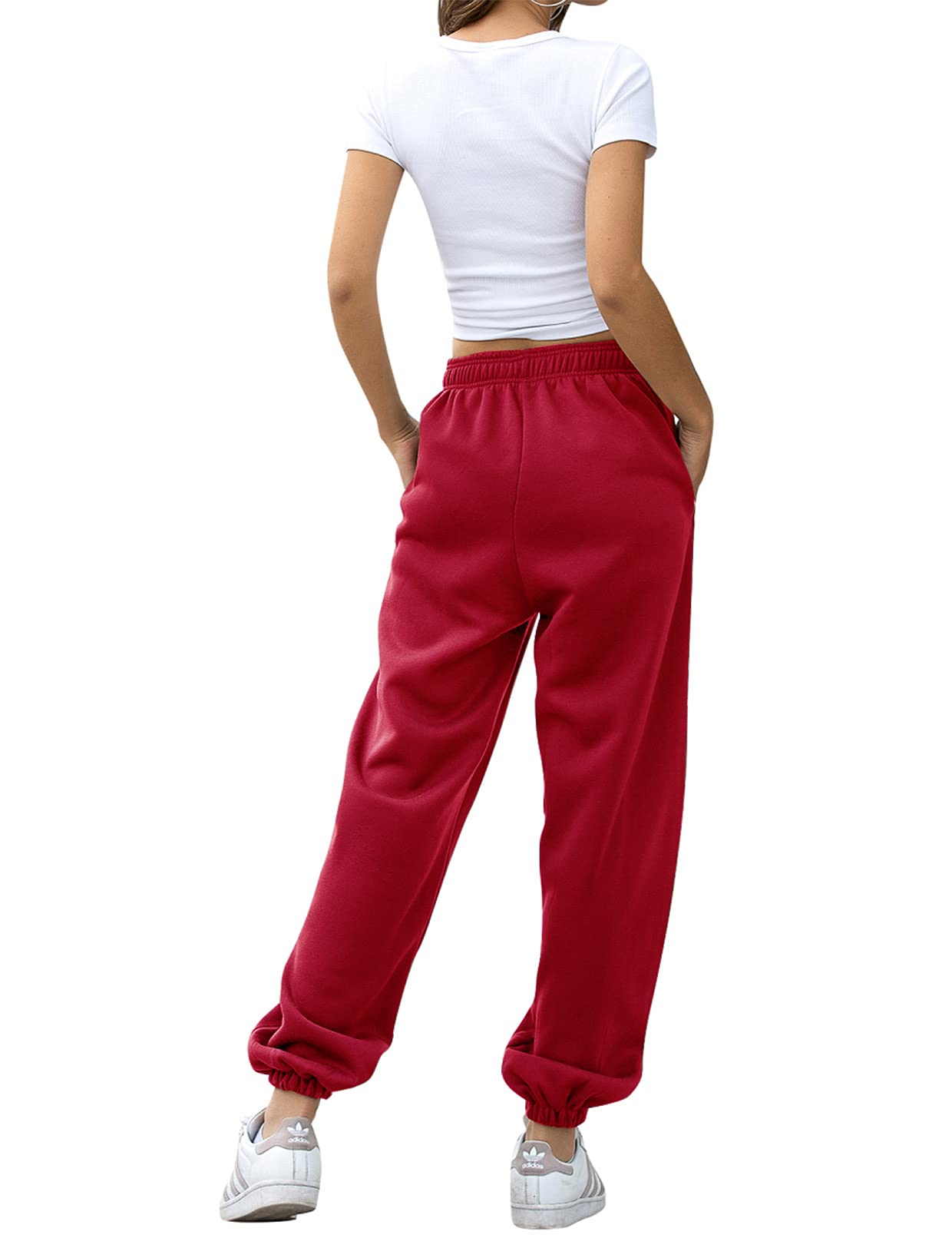 Women's High Waisted Sweatpants Workout Active Joggers Pants Baggy Lounge Bottoms