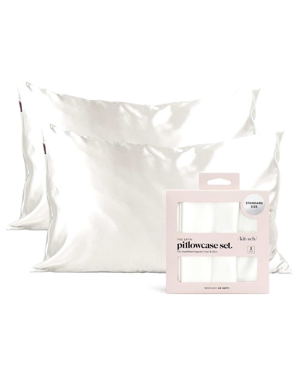 Satin Pillowcase with Zipper Standard Size 19"x26"