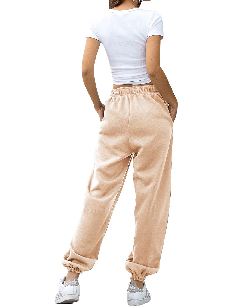 Women's High Waisted Sweatpants Workout Active Joggers Pants Baggy Lounge Bottoms