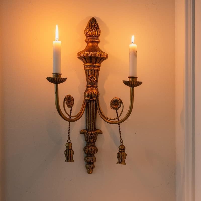 Gold Antique Brass Wall Candle Holder