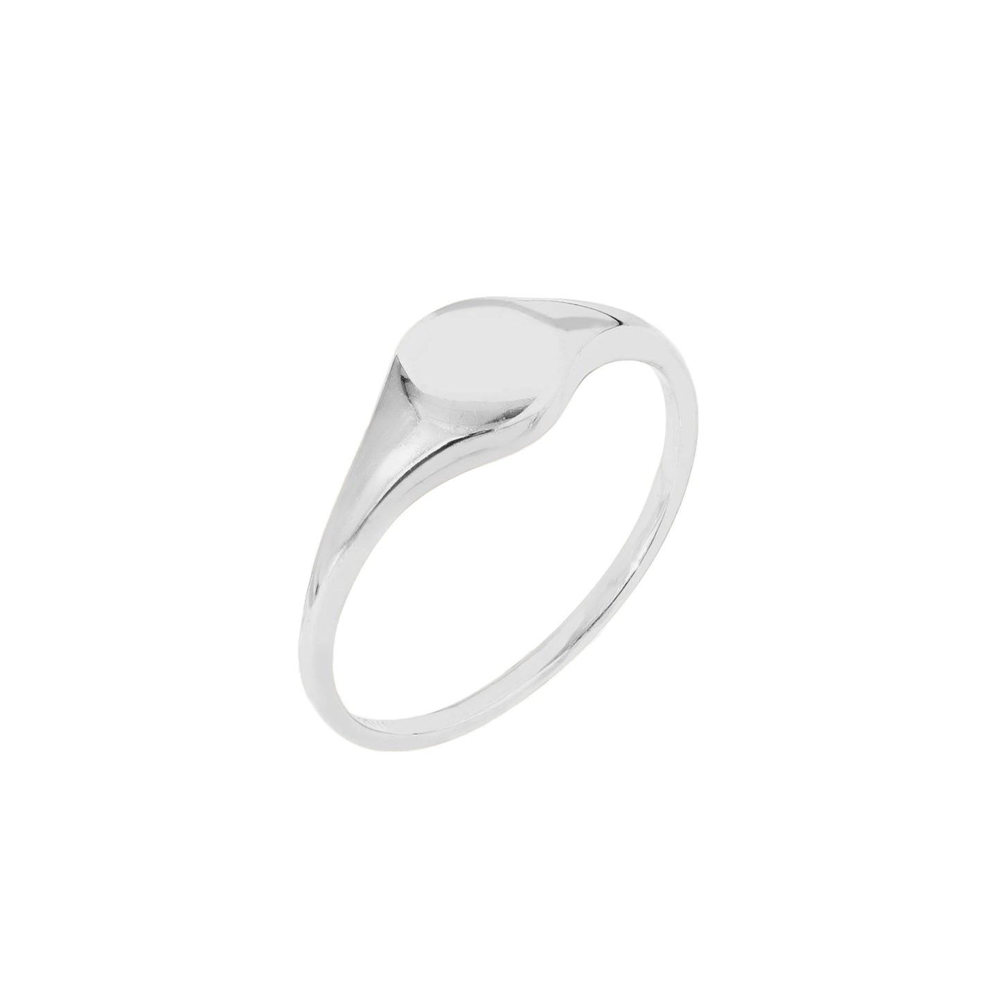 Plated 14K Sterling Silver Round Signet Ring