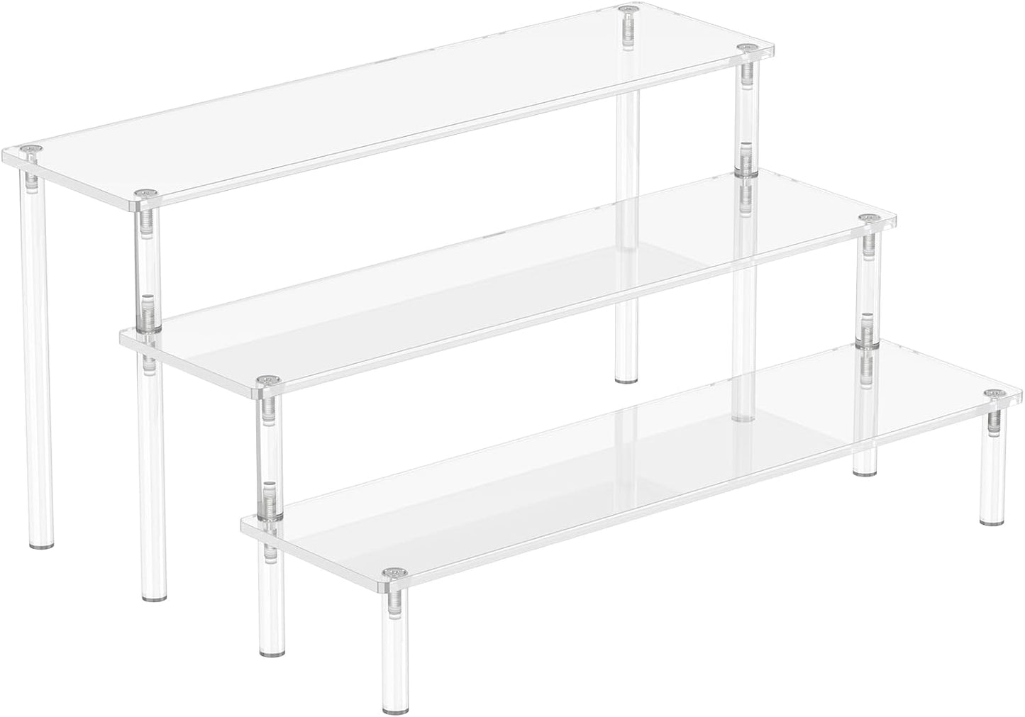 Three Tier Acrylic Display Risers, Clear Organizer Stand