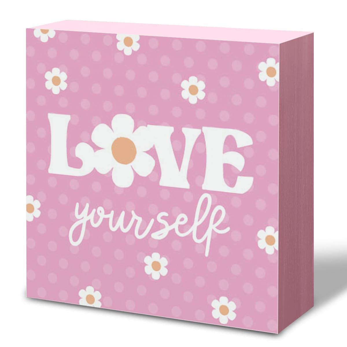 Pink Trend Wooden Block Sign Decor